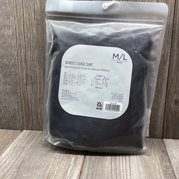 West Loop Winter Fall Long Sleeve Lounge Shirt BLK Women’s Size M/L - Picture 5 of 6